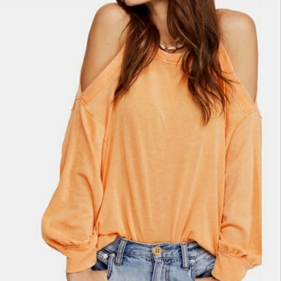 We The Free Tops - We the Free Tangerine Chill Out Long Sleeve Top